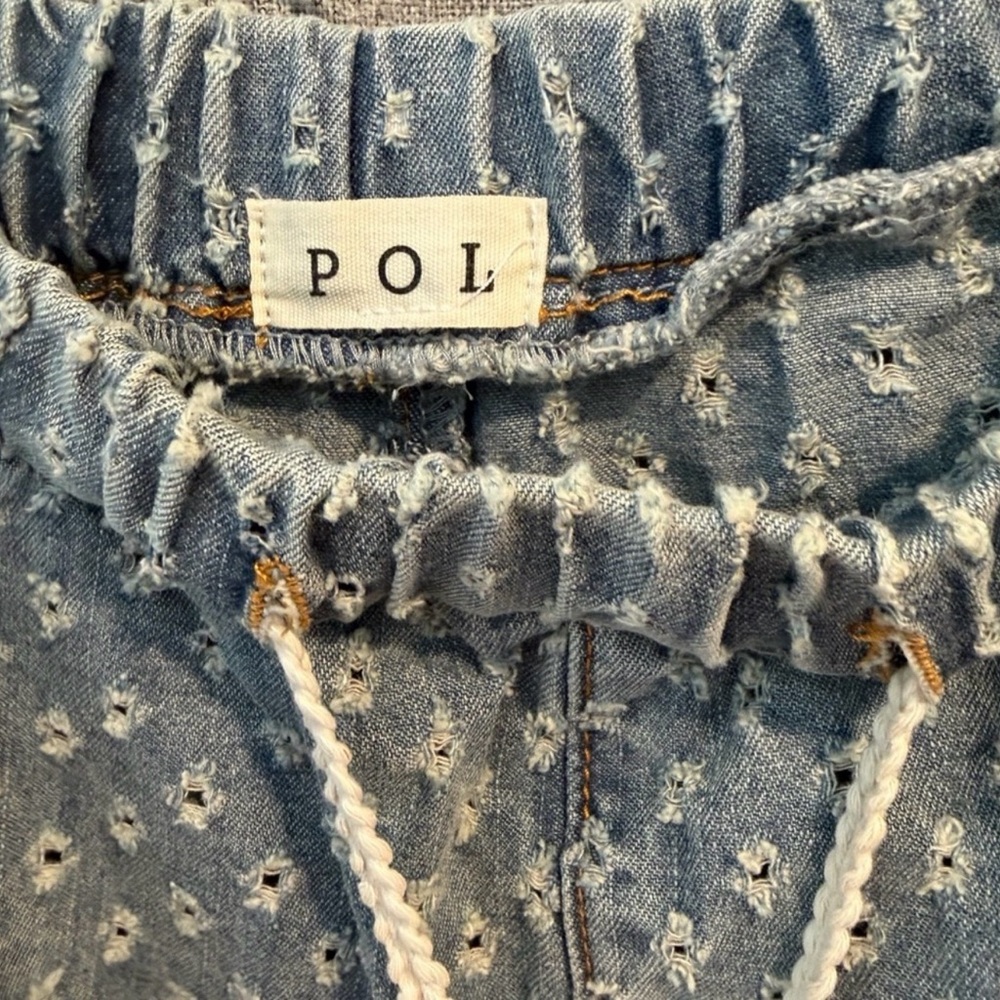 POL Blue Distressed Jogger Pants - Picture 3 of 5